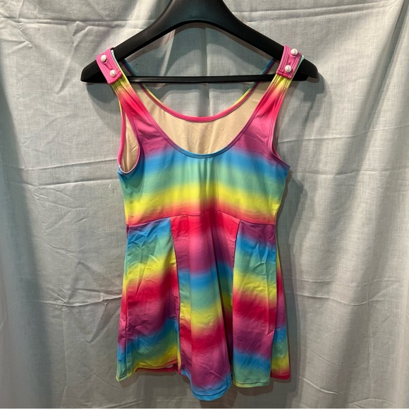 SERENGETI One Piece Swimdress Over the Rainbow Size 14 NWOT - Picture 2 of 8